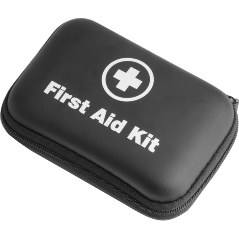 Fosco Industries - Pirmās palīdzības aptieciņa ar aprīkojumu - 28 priek&scaron;meti - Melns - 469480