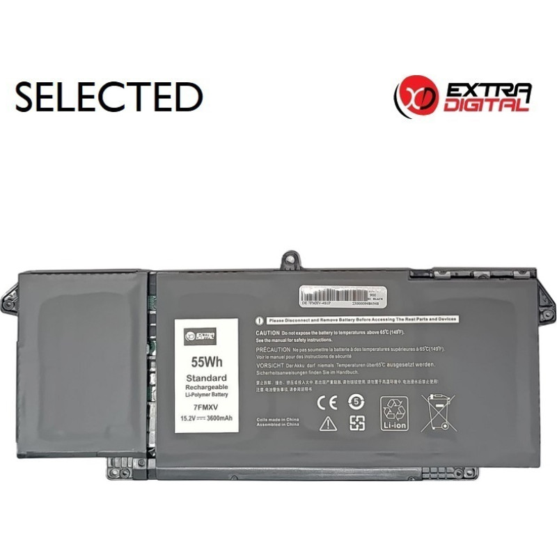 Extradigital Klēpjdatora akumulators DELL 7FMXV, 3600mAh, Extra Digital Selected