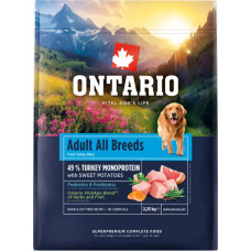 Ontario Barība suņiem &ndash; Ontario Adult All Breeds, Monoprotein, Turkey and Sweet Potatoes, 2,25 kg