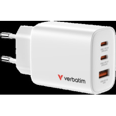 Lādētājs Verbatim Essentials GaN Wall Charger 65W 3 Port White