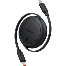 Baseus USB-C Free2Pull 60W 1m izvelkams kabelis - melns