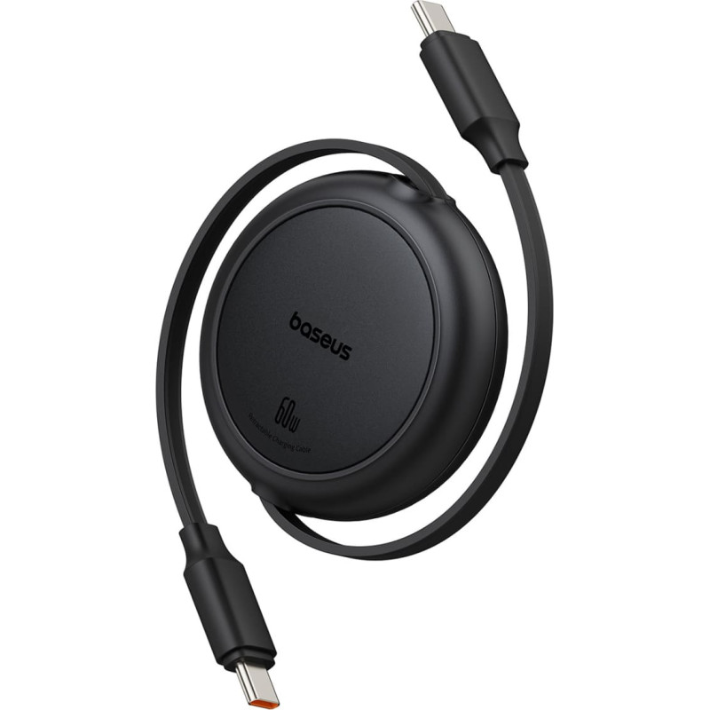 Baseus USB-C Free2Pull 60W 1m izvelkams kabelis - melns