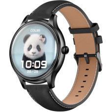 Smart Watch COLMI L28 (black silicone + black leather strap)