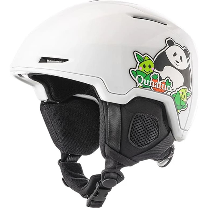 Qunature 10130003005 Ski Helmet with Earmuffs Panda Snowboard for Kids Size M - White