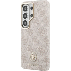 Guess PU Leather 4G Strass Logo Gold Frame Magnetic Case for Samsung Galaxy S26 Ultra Pink