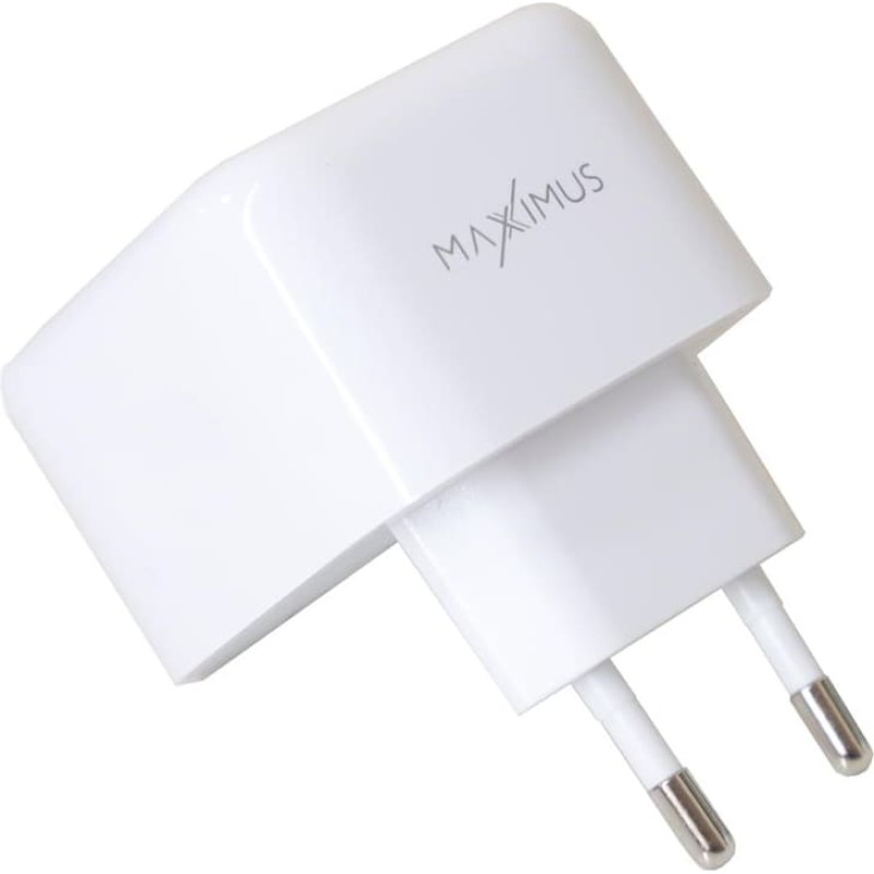 Maxximus WALL CHARGER MX THUNDER PD 35W, 2xUSB-C WHITE