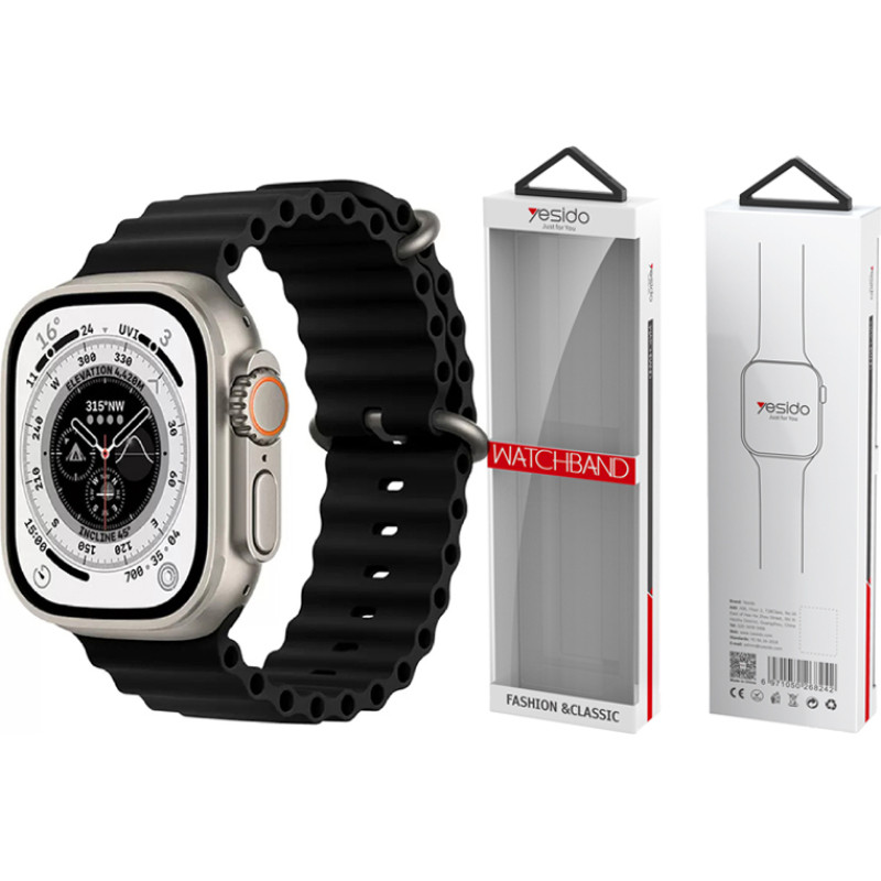 Yesido WB21 APPLE WATCH SILICONE STRAP 42|44|45 BLACK