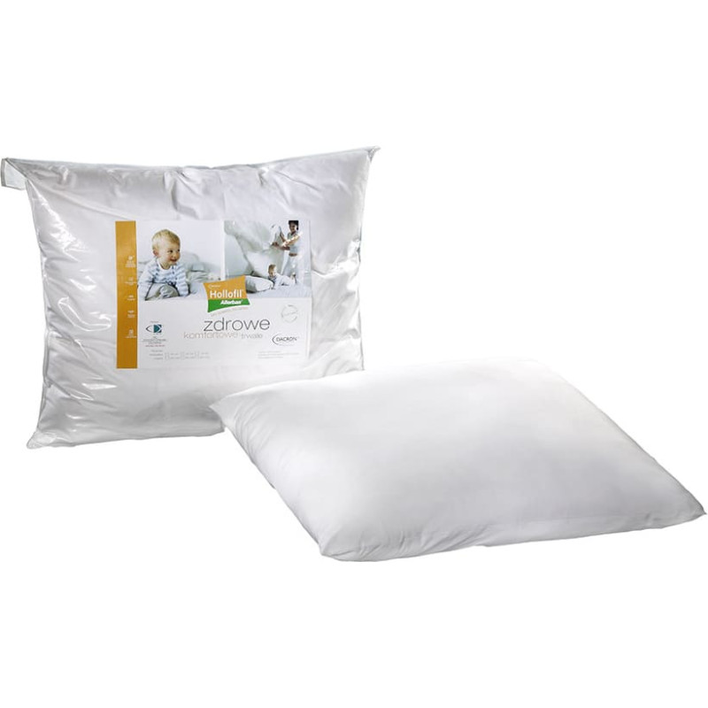 Pretalerģisks spilvens 70x80 Hollofil Allerban 0,83 kg balts ar līdzekli, kas novērš ērču, sēnīšu un baktēriju attīstību