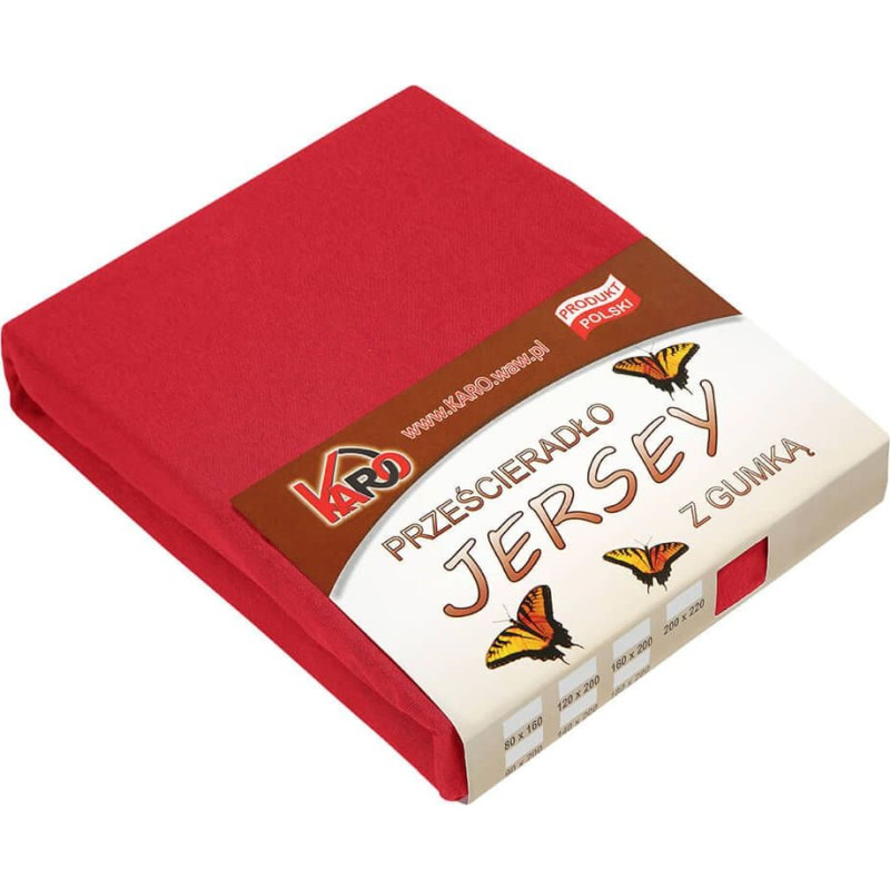 Džersija loksne 200x220 sarkana 024 bieza 150g/m2