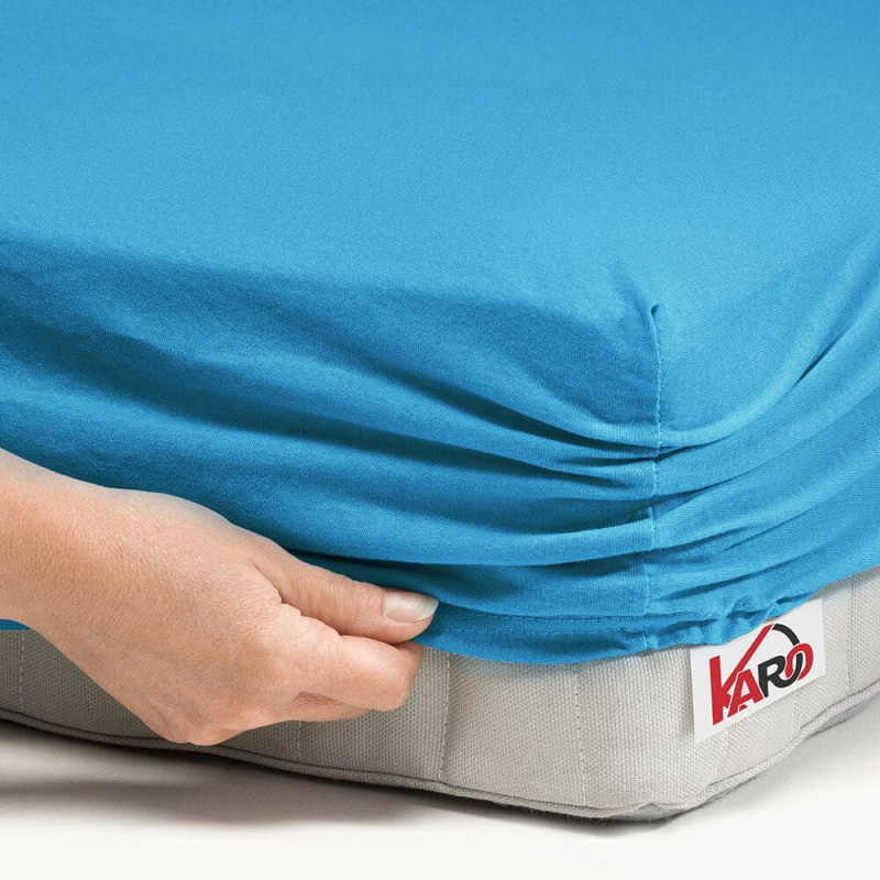 Džersija loksne 90x200 tirkīza 080 bieza 150g/m2