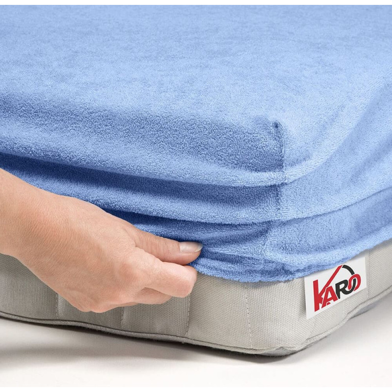 Frotē pieguļošs palags 220x240 zils 028 biezs 200g/m2