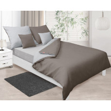 Satīna gultas veļa 220x200 Double Face grafīta sudraba 44+42 divpusējs