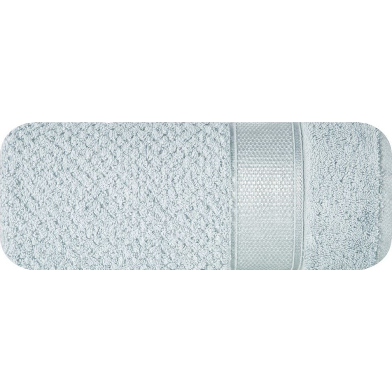 Dvielis Milan 70x140 sudraba frotē 500g/m2 kokvilna ar apmali, kas caurausta ar spīdīgu pavedienu