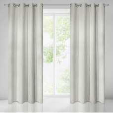 Gatavs aizkars ar starplikām 135x250 sudrabs no biezāka Rossie auduma