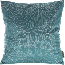 Dekoratīvā spilvendrāna 45x45 Blink 13J tumši tirkīza ar sudraba banānu lapu velūra motīvu