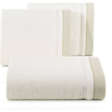 Kinga krēma dvielis 70x140 ar dekoratīvu svītrainu apmali 485g/m2 frotē