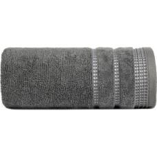 Dvielis 50x90 Amanda grafīts ar dekoratīvu velūra apmali frotē svītrās 500g/m2