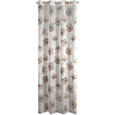 Aizkars 140x250 Nicole krēmīgi brūns, gatavs uz starplikām ar magoņu gleznojumu un lietus efektu