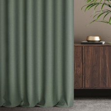 Aizkars 140x250 Monte 4 olīvzaļš gatavs ar uzmavām no mīksta velūra auduma ar smalku austu Terra Collection