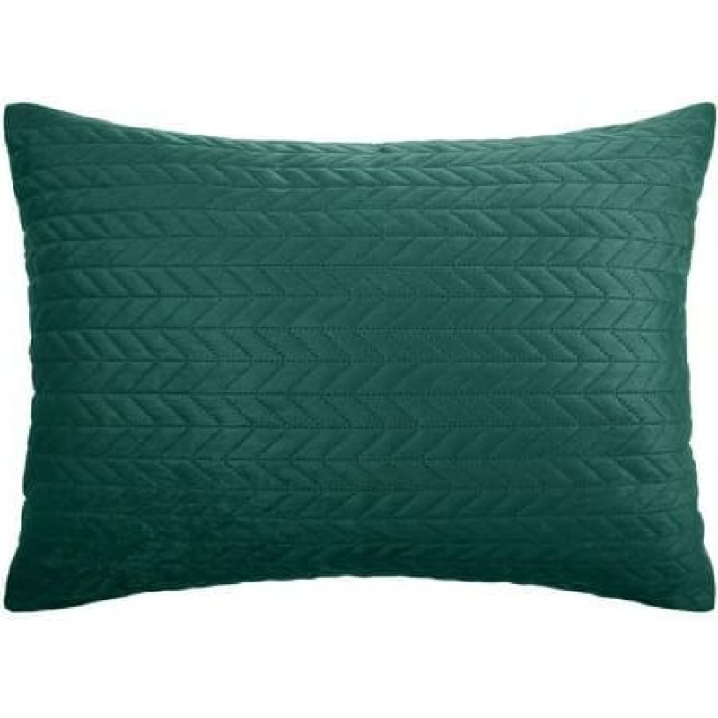 Dekoratīvā spilvendrāna 50x70 Moxie pudeles zaļš velūrs ar skujiņas motīvu