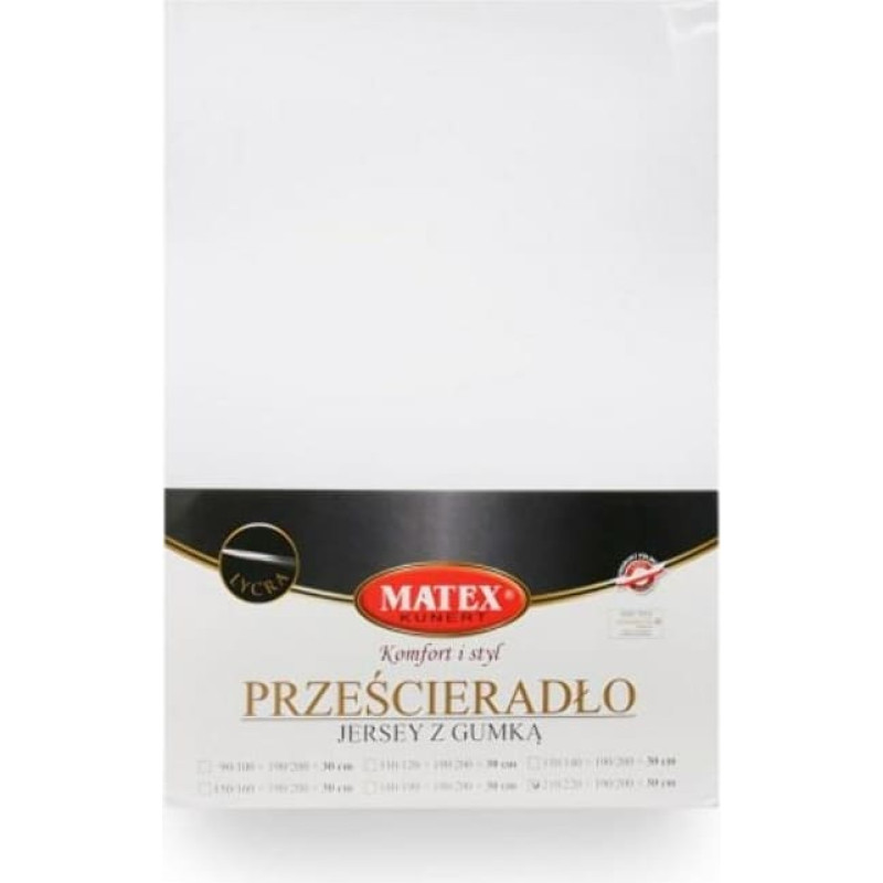 Džersijai pieguļošs palags 90/100x190/200 ar likras baltu ar gumiju augstajam matracim 30 cm Džersija 2