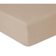 Džersijai pieguļošs palags 90/100x190/200x30 bēšs ar gumiju augstajam matracim 30 cm Džersija 1