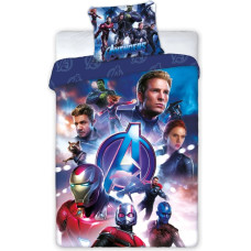 Kokvilnas gultas veļa 160x200 The Avengers 0810 zila spilvendrāna 70x80