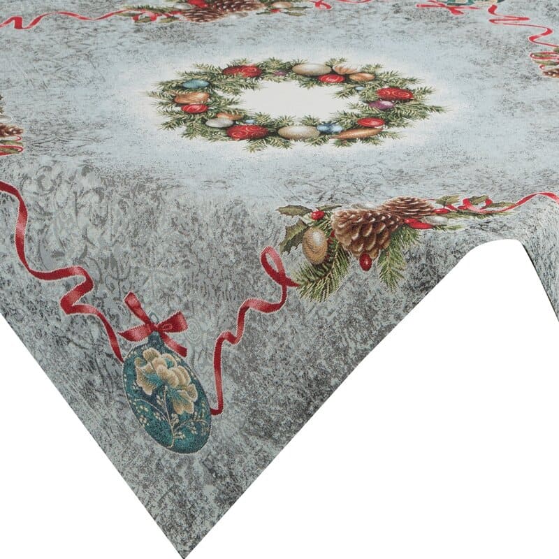 Ziemassvētku galdauts 100x100 pelēkas krāsas gobelēns