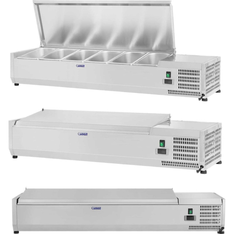 Royal Catering Dzesē&scaron;anas aug&scaron;daļa ar tērauda vāku 6x GN1/3 140cm