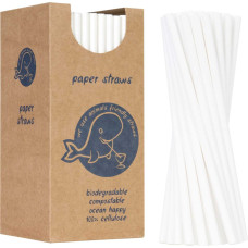 Gsg24 BIO ekoloģiskie papīra salmiņi PAPER STRAWS 6/205mm - balti 250gab.