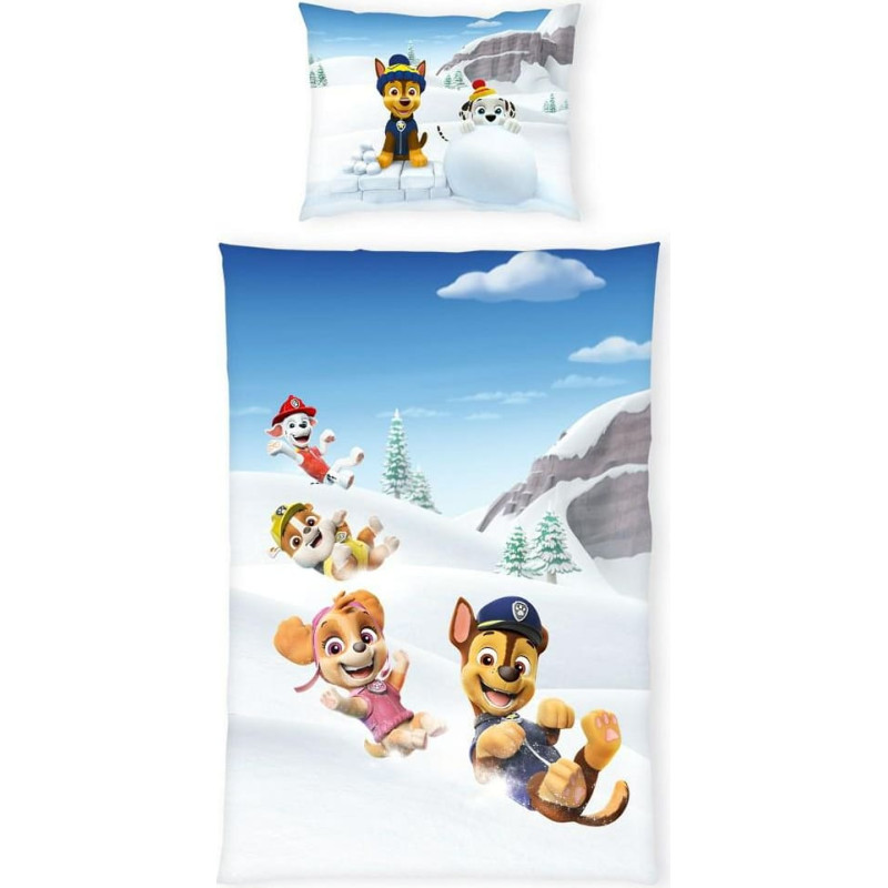 Kokvilnas gultas veļa 140x200 Paw patrol zila spilvendrāna 70x90 H23