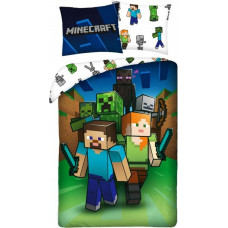 Kokvilnas gultas veļa 140x200 Minecraft for gamer pixels spilvendrāna 70x90 9924
