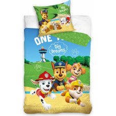 Kokvilnas gultasveļa 140x200 Paw Patrol suņiem zaļa spilvendrāna 70x90 11 C23