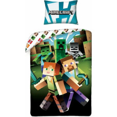 Bērnu kokvilnas gultas veļa 140x200 Minecraft ar spilvendrānu 70x90 Kids 09