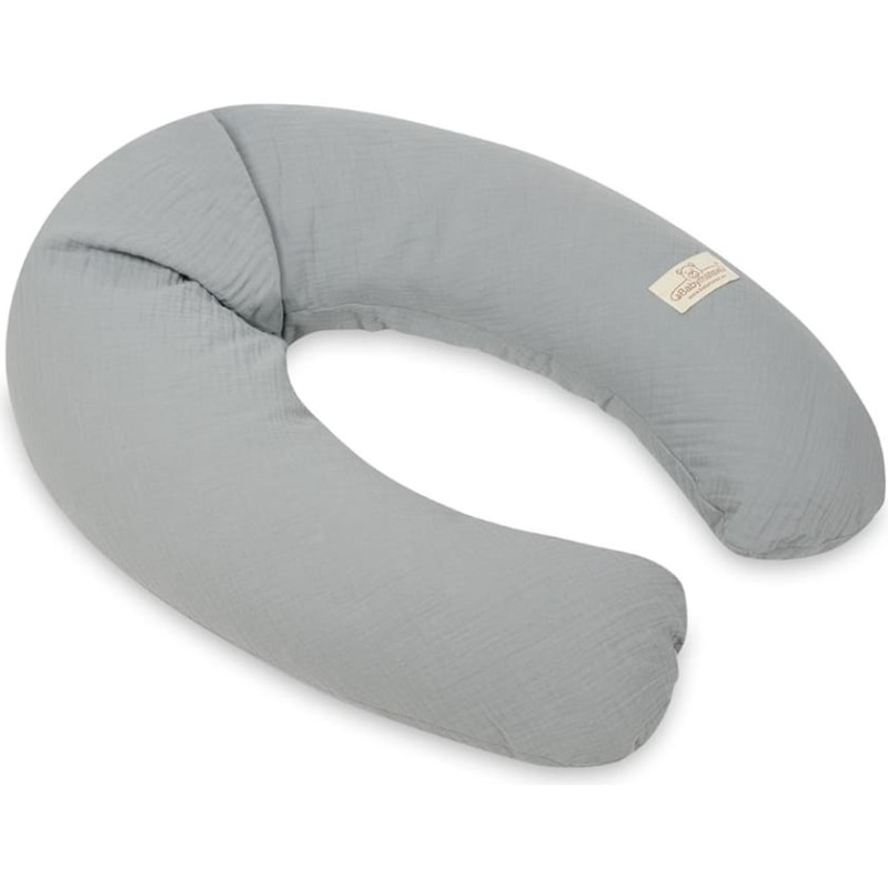 Relax Muslin pozicionēšanas spilvens, grafīts, 190 cm, barošanai, grūtniecībai un atpūtai