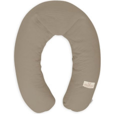 Relax Muslin pozicionēšanas spilvens, bēšs, tumšs, 190 cm, barošanai, grūtniecībai un atpūtai