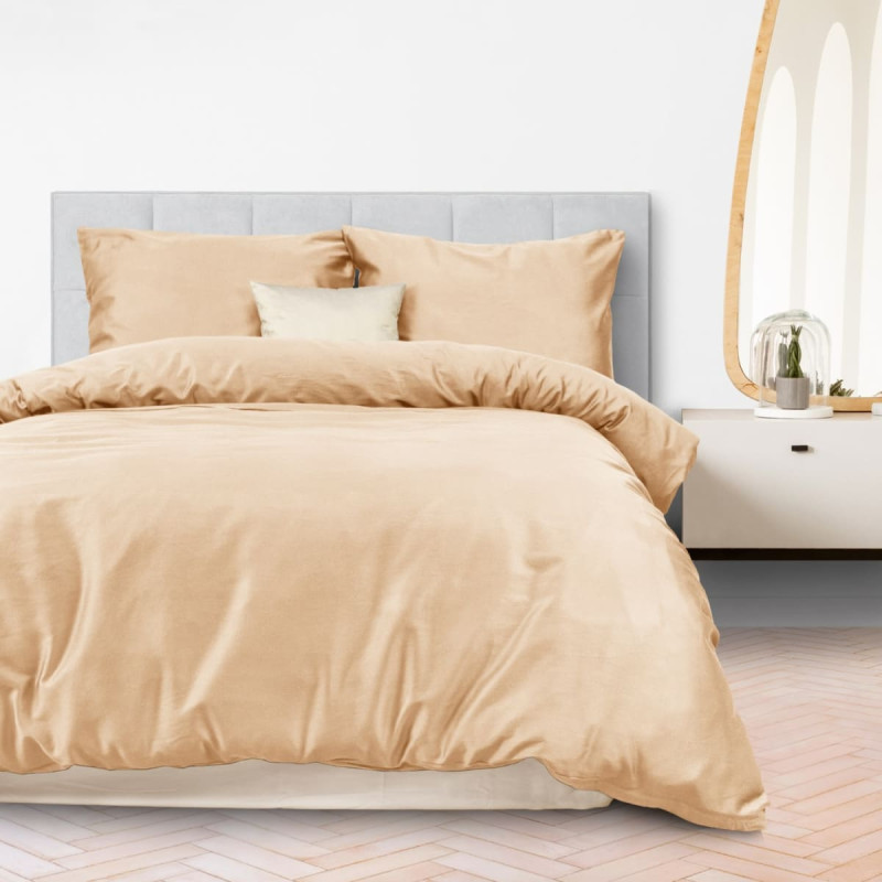 Satīna gultasveļa 220x200, gaiši bēša 044, vienkrāsaina