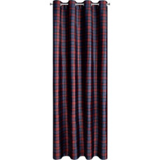 Aizkars 140x250 Peter Christmas tumši zils sarkans velūra čeks gatavs ar cilpām