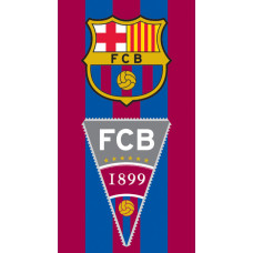 Kokvilnas dvielis 40x60 Barcelona Logo FCB 1899 tumši zilas bordo svītras 9284