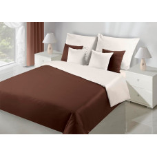 Divpusēja satīna gultasveļa 140x200 Nova Cream + Brown