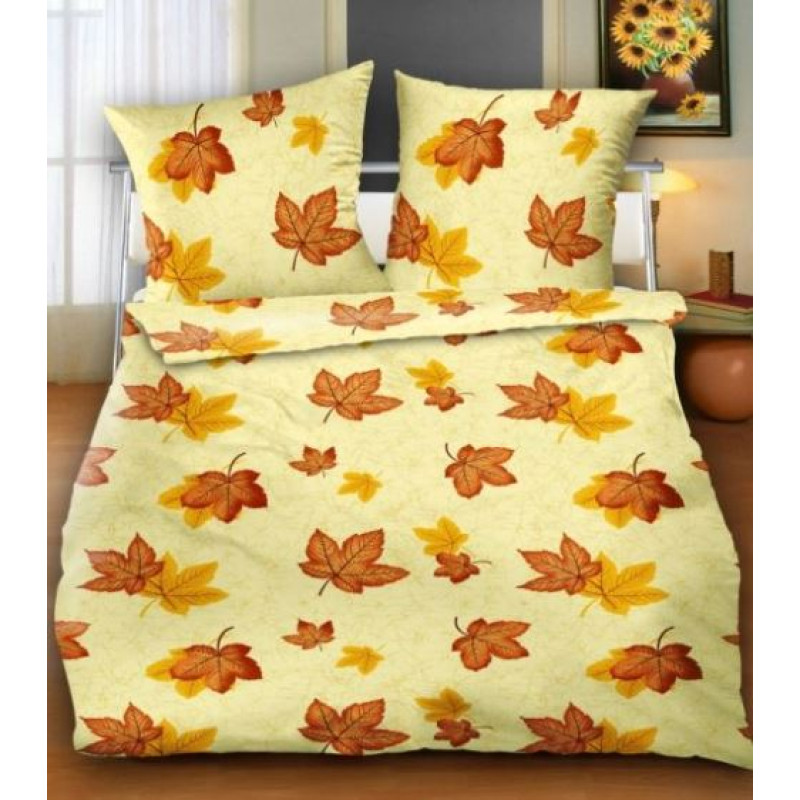 Flaneļa gultasveļa 160x200 raksts 99E Maple Leaf Brown