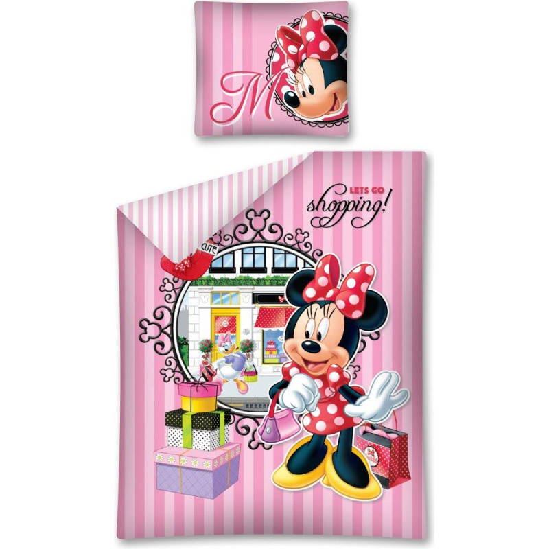 Kokvilnas gultas veļa 140x200 Mini Minnie Mouse STC 04 DC ar spilvendrānu 70x90 0809