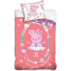 Kokvilnas gultas veļa 160x200 C Peppa Pig Ballerina PP8023 2328