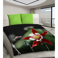 3D mikrosatīna gultas veļa 160x200 16 Butterfly and Flower 1047 Bed&You