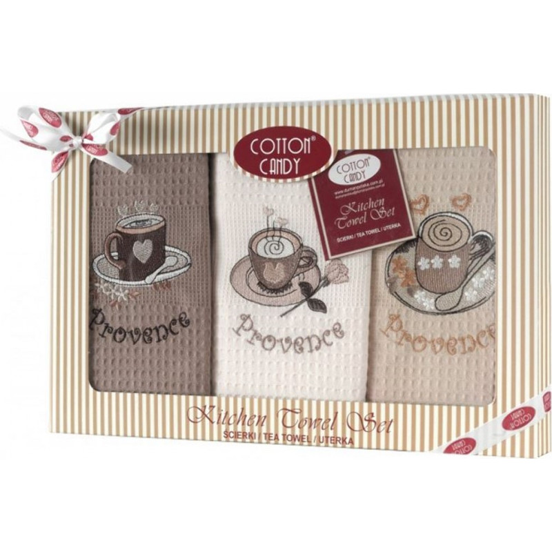 3 virtuves lupatiņu komplekts La Cuisine 13011 Coffee beige