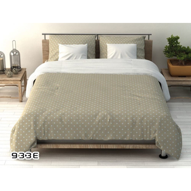 Kokvilnas spilvendrāna 40x40 933E, bēša ar baltiem punktiem Modern Duo