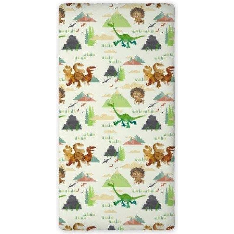 Kokvilnas palags 90x200 Dobry Dinosaur 0402 01