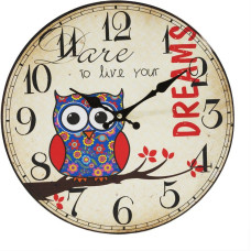 34x4 Time 06 Owl Dreams sienas pulkstenis