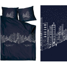XQ satīna gultas veļa 140x200 City Of Dream grafīts
