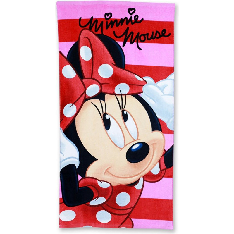 Pludmales dvielis 70x140 Mini Mouse 0125 Minnie Mouse bērnu svītras